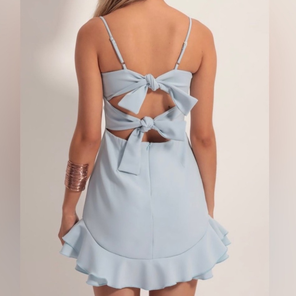 Lucy in the Sky Light Blue Mini Dress - Picture 2 of 4